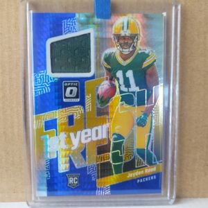 🏈🏆Jayden Reed "Optic - Authentic Jersey Green Patch Insert" Card🏆🏈